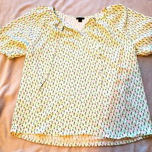 Ann Taylor half sleeve floral blouse